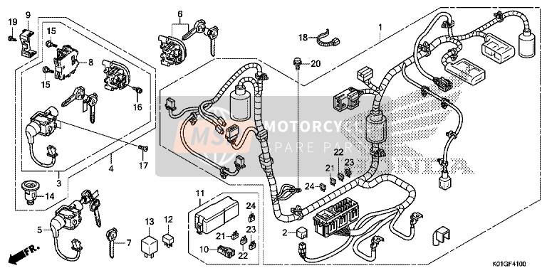 Honda SH125D 2016 Wire Harness for a 2016 Honda SH125D